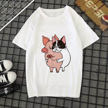 Load image into Gallery viewer, Cute pig printed t-shirt kawaii