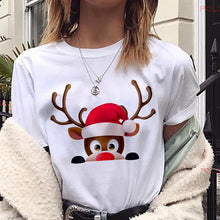 Load image into Gallery viewer, New kawaii reindeer t shirt women fashion Christmas