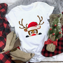 Load image into Gallery viewer, New kawaii reindeer t shirt women fashion Christmas