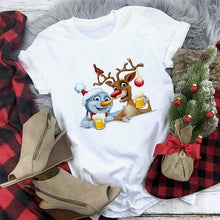 Load image into Gallery viewer, New kawaii reindeer t shirt women fashion Christmas