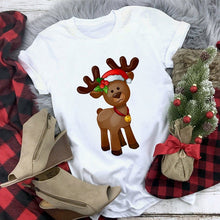 Load image into Gallery viewer, New kawaii reindeer t shirt women fashion Christmas