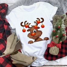 Load image into Gallery viewer, New kawaii reindeer t shirt women fashion Christmas