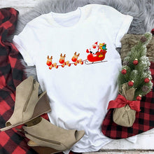 Load image into Gallery viewer, New kawaii reindeer t shirt women fashion Christmas