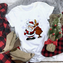 Load image into Gallery viewer, New kawaii reindeer t shirt women fashion Christmas